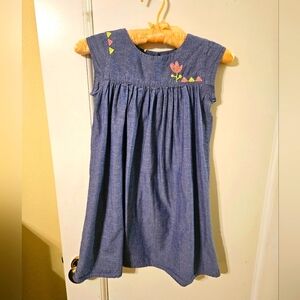 Tea Collection Chambray Embroidered Dress Sz 7